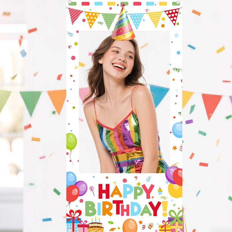 Photo Booth Frame - Geburtstagsparty Fotobox-Rahmen Happy Birthday Fotorahmen Hintergrund
