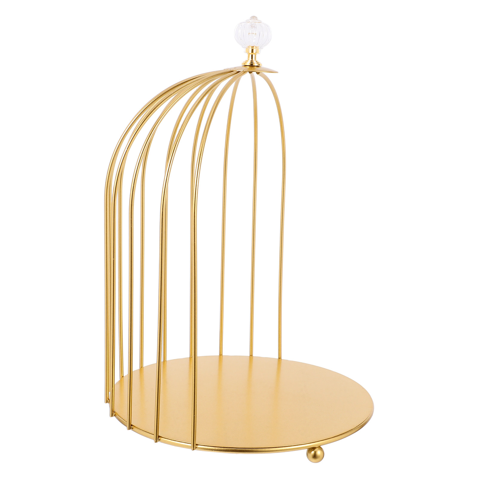 Cupcake Stand Tier - Vogelkäfig-Cupcake-Ständer, 2-stufig, goldenes Metall, eleganter Desserthalter,