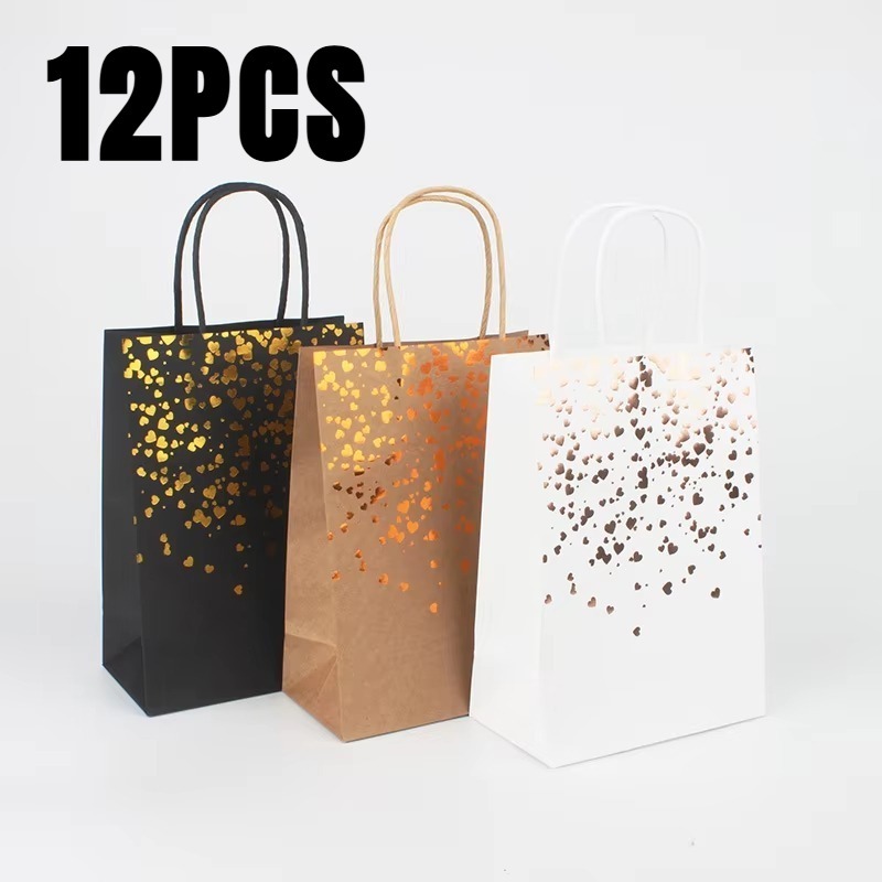 Event Party Shop - 12PCS Schwarz Braun Weiß Bronzing Kraft
