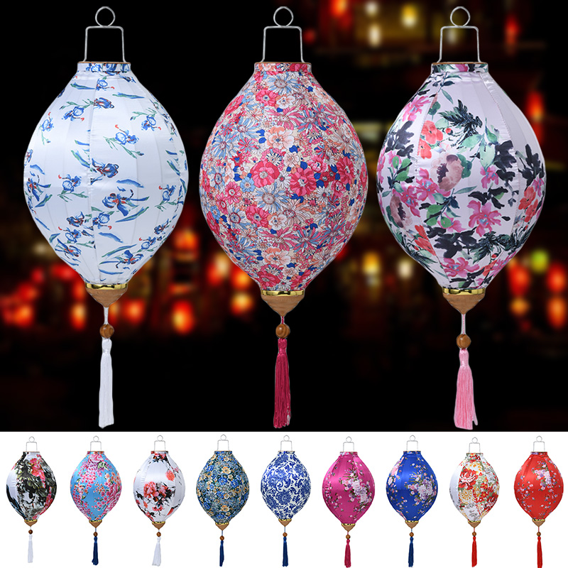 Event Party Shop - Antike chinesische Seidenlaternen, florale Palastlaterne, Mitte