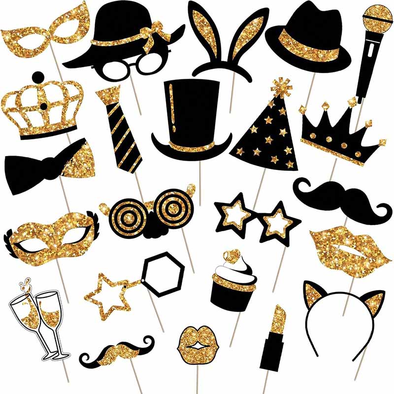 23-teiliges Set schwarze und g – Photo Booth Frame Bewertung und Preis