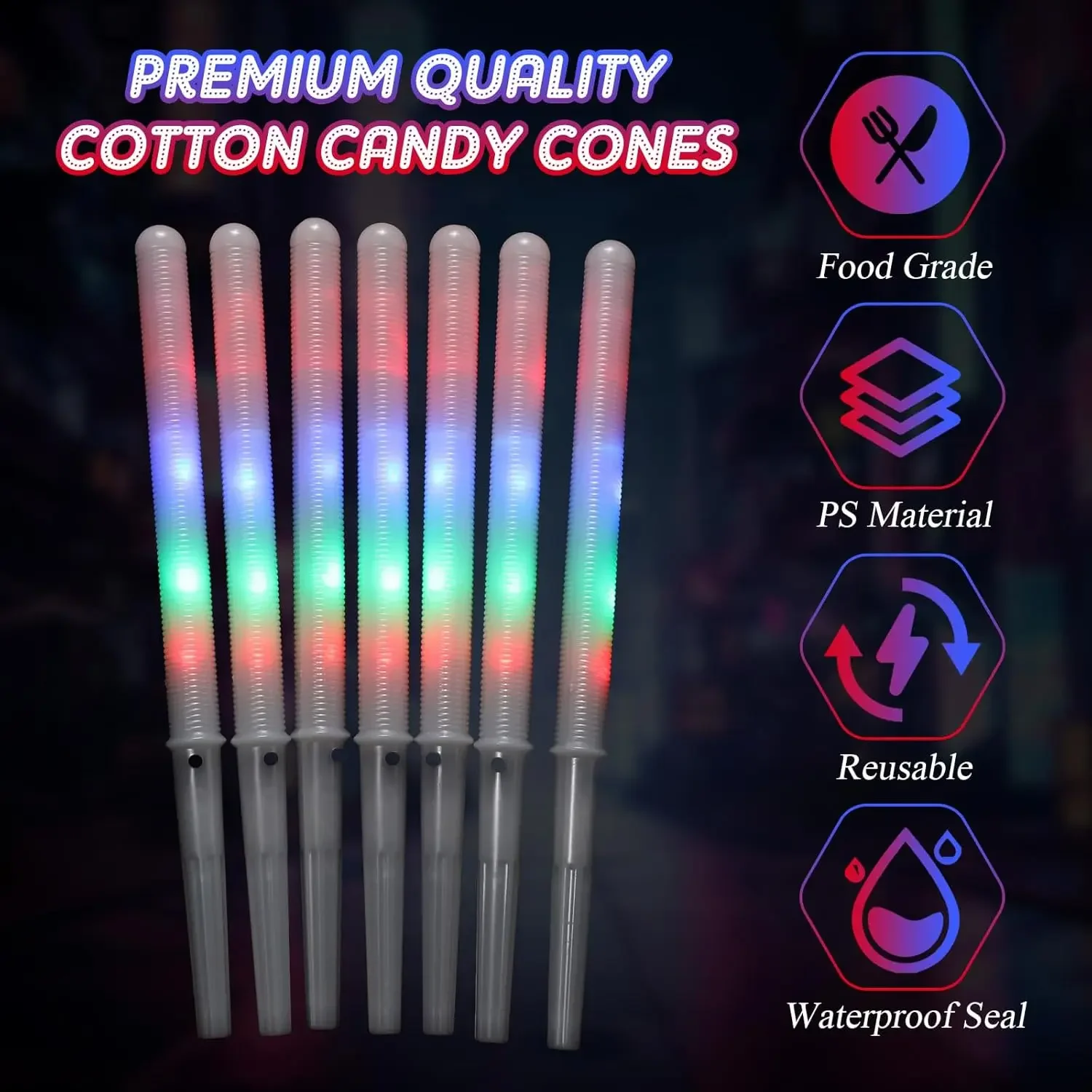 10/30 Stück LED-Zuckerwatte-St – Cotton Candy Cone Bewertung und Preis